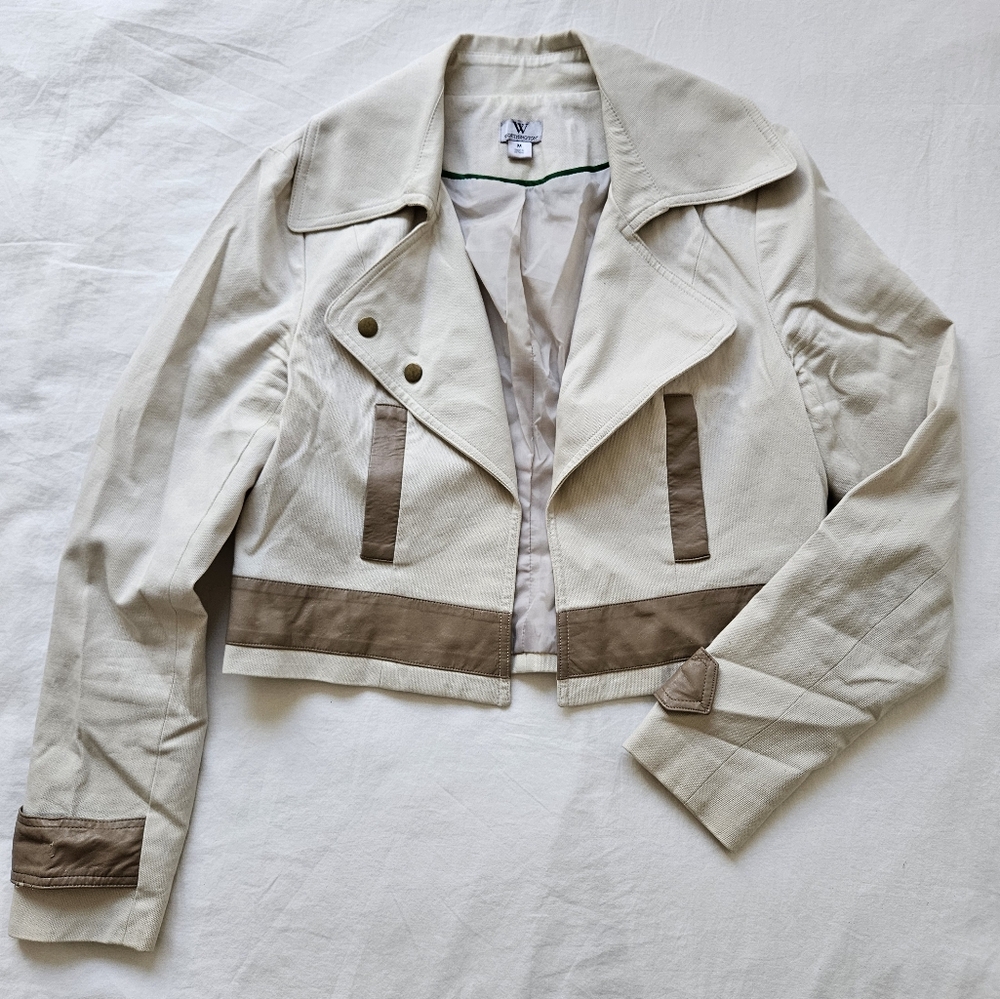 Stylish Cream and Brown Jacket